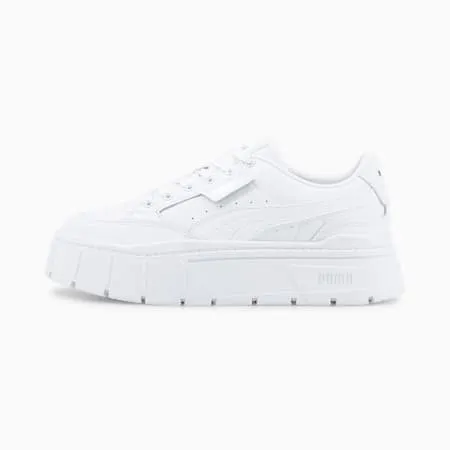 Mayze Stack Leather Women's Sneakers | Puma White | PUMA Shop All Puma | PUMA 