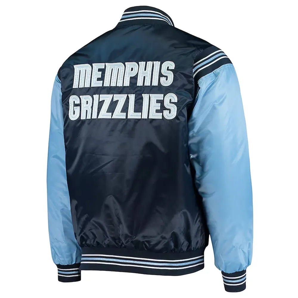 Memphis Grizzlies The Enforcer Varsity Navy/Light Blue Satin Jacket