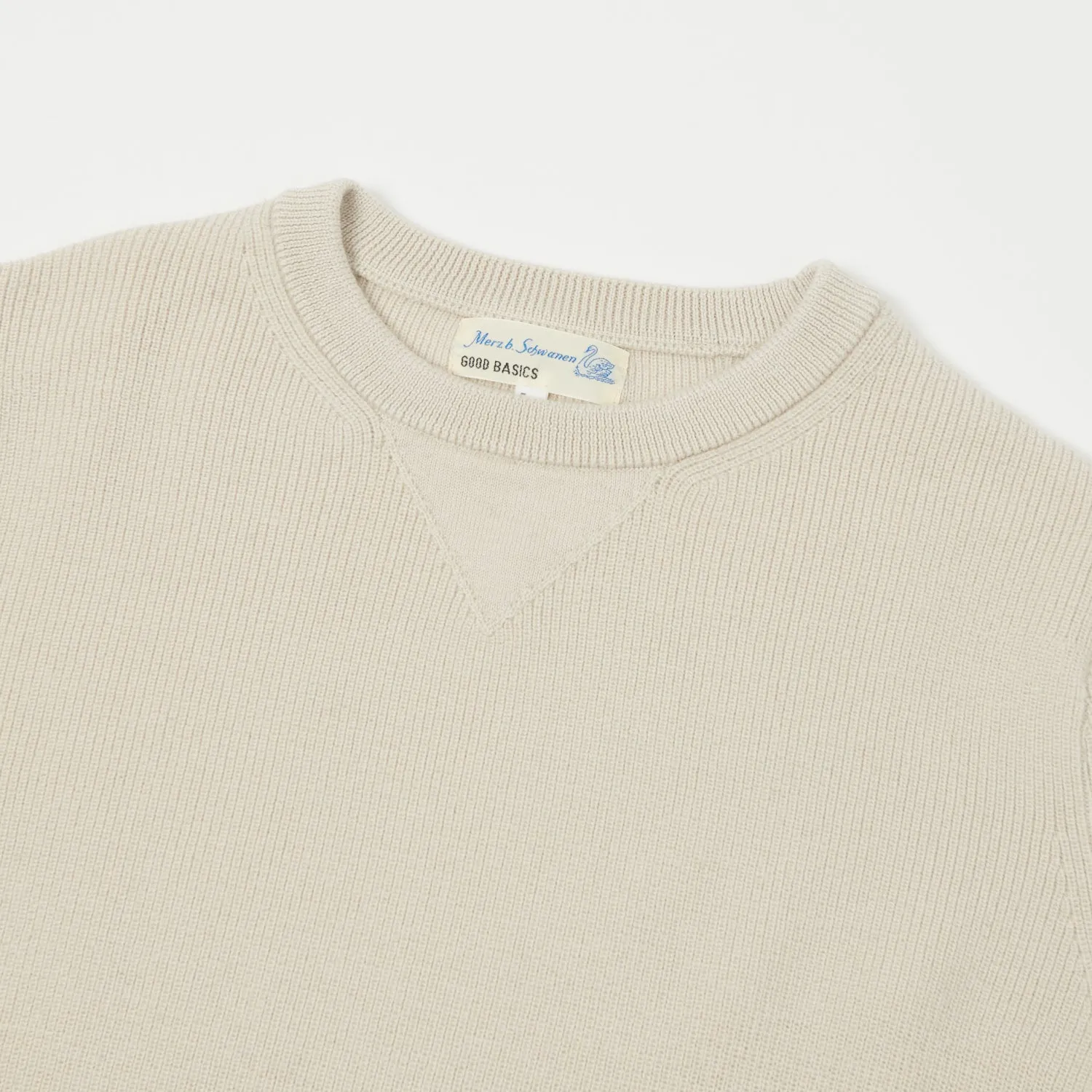 Merz b. Schwanen MWCC01 Ribbed Merino Pullover - Cashew