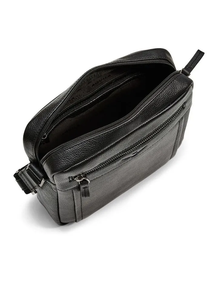 Montoro Leather Cross Body Bag in Black