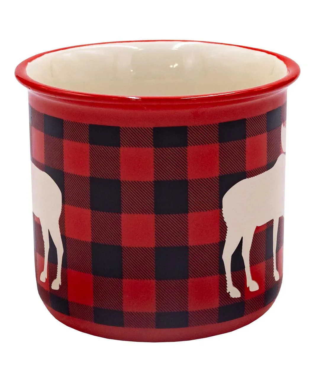 Moose Plaid Red Ceramic Mug