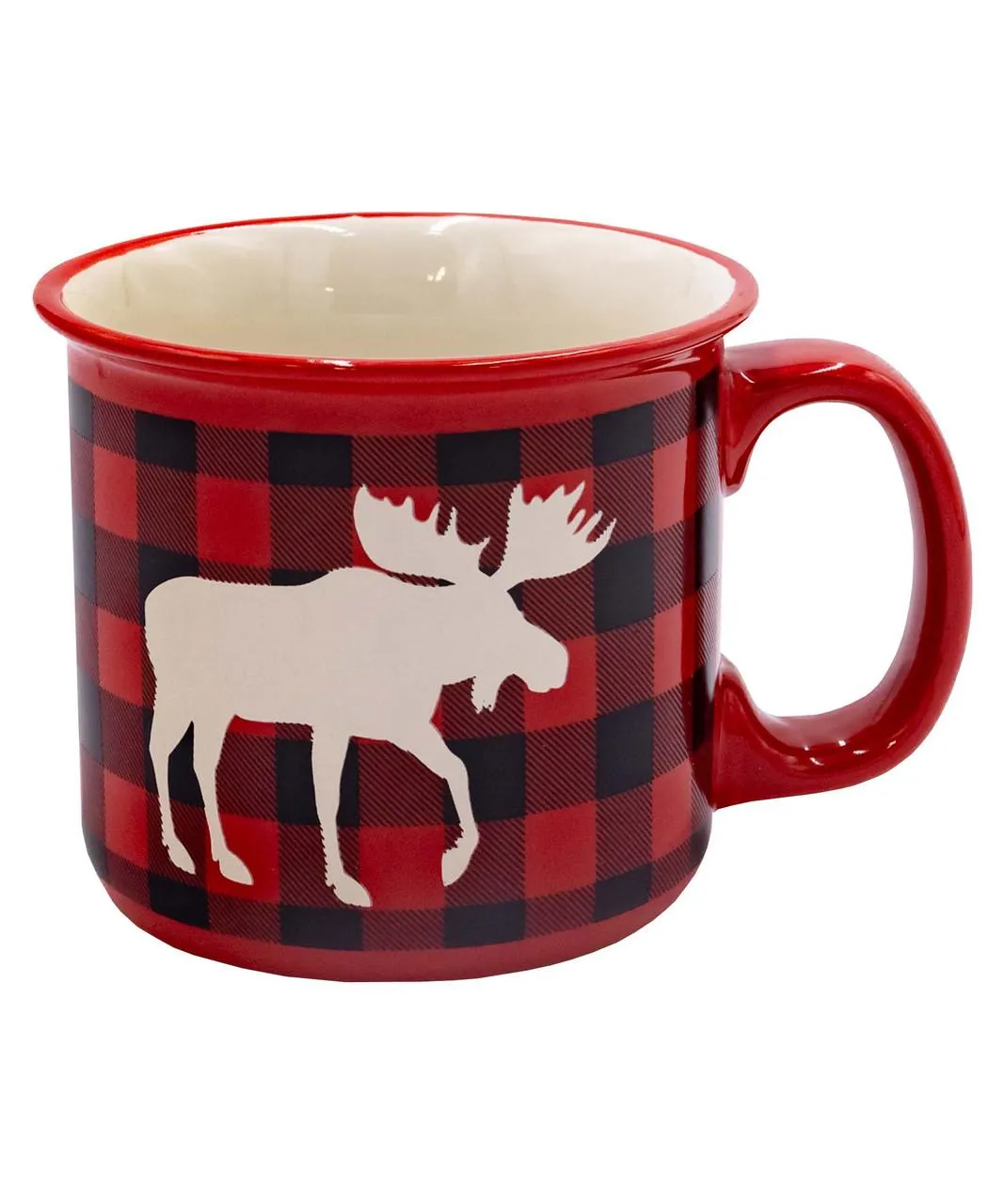 Moose Plaid Red Ceramic Mug