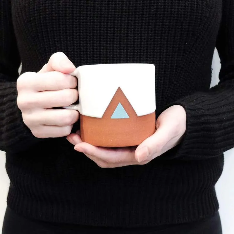 Mountain Mug - Turquoise/White