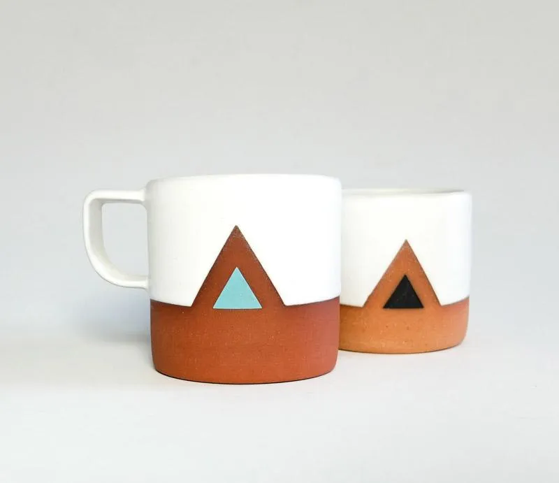 Mountain Mug - Turquoise/White