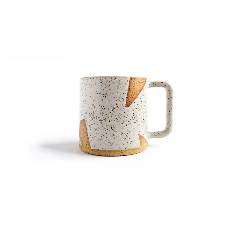 Mug White Speckled Geo