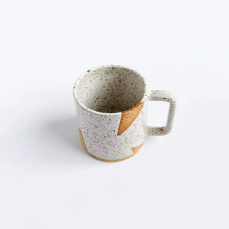 Mug White Speckled Geo