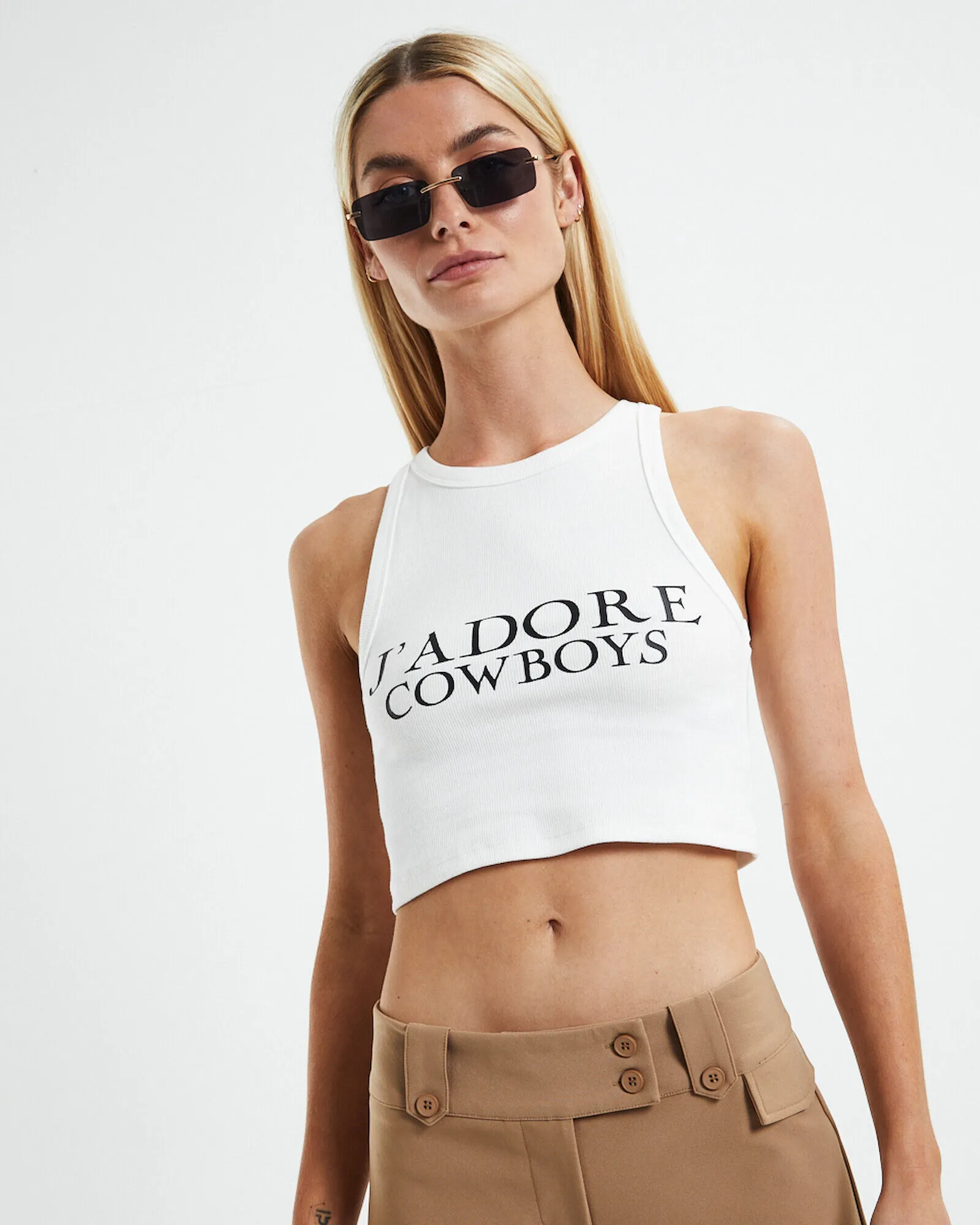 Neon Hart J'adore Tank Top White