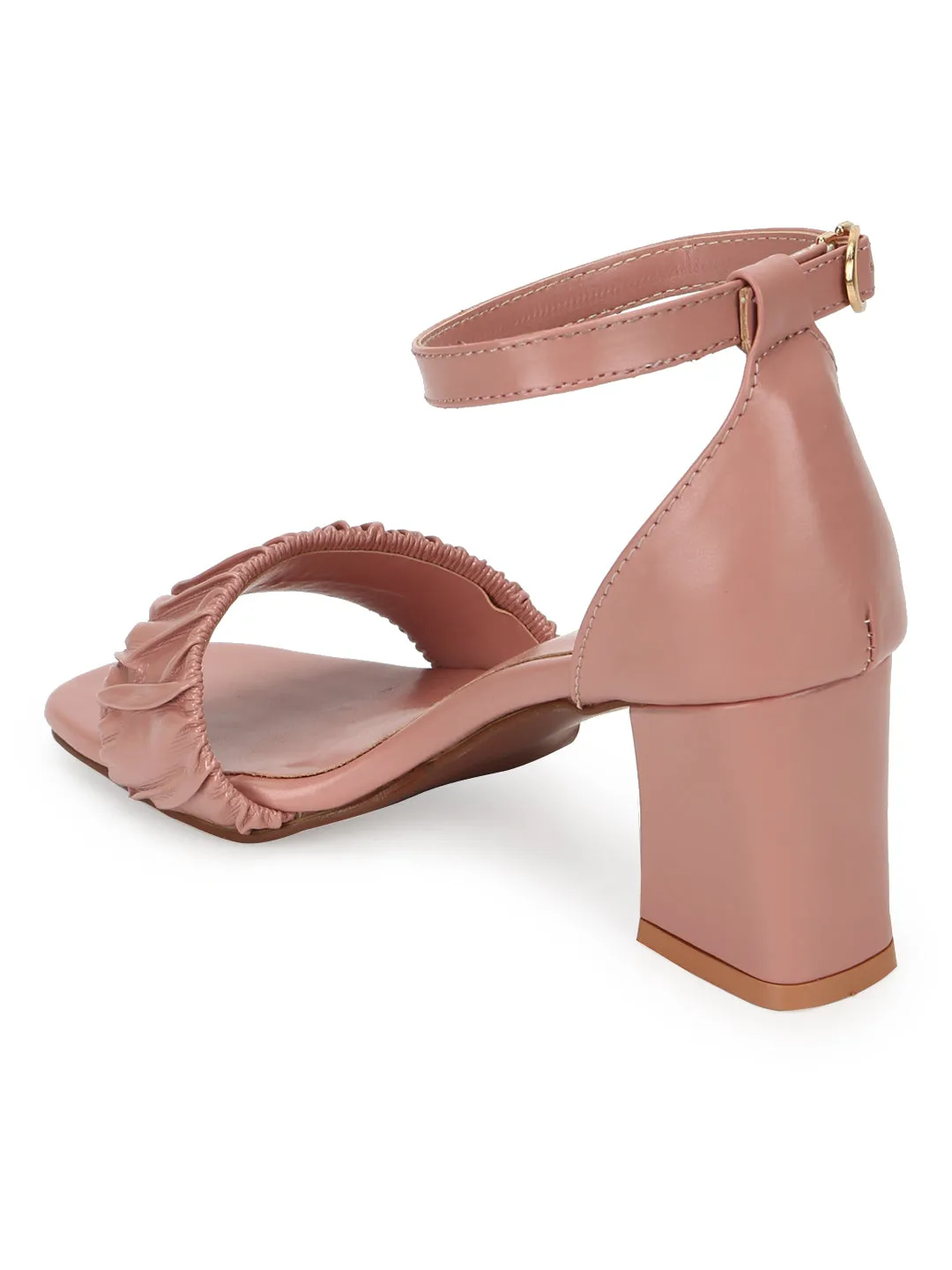 Nude PU Wrinkled Strap Block Heel Sandals (TC-SLC-R-517-NUD)