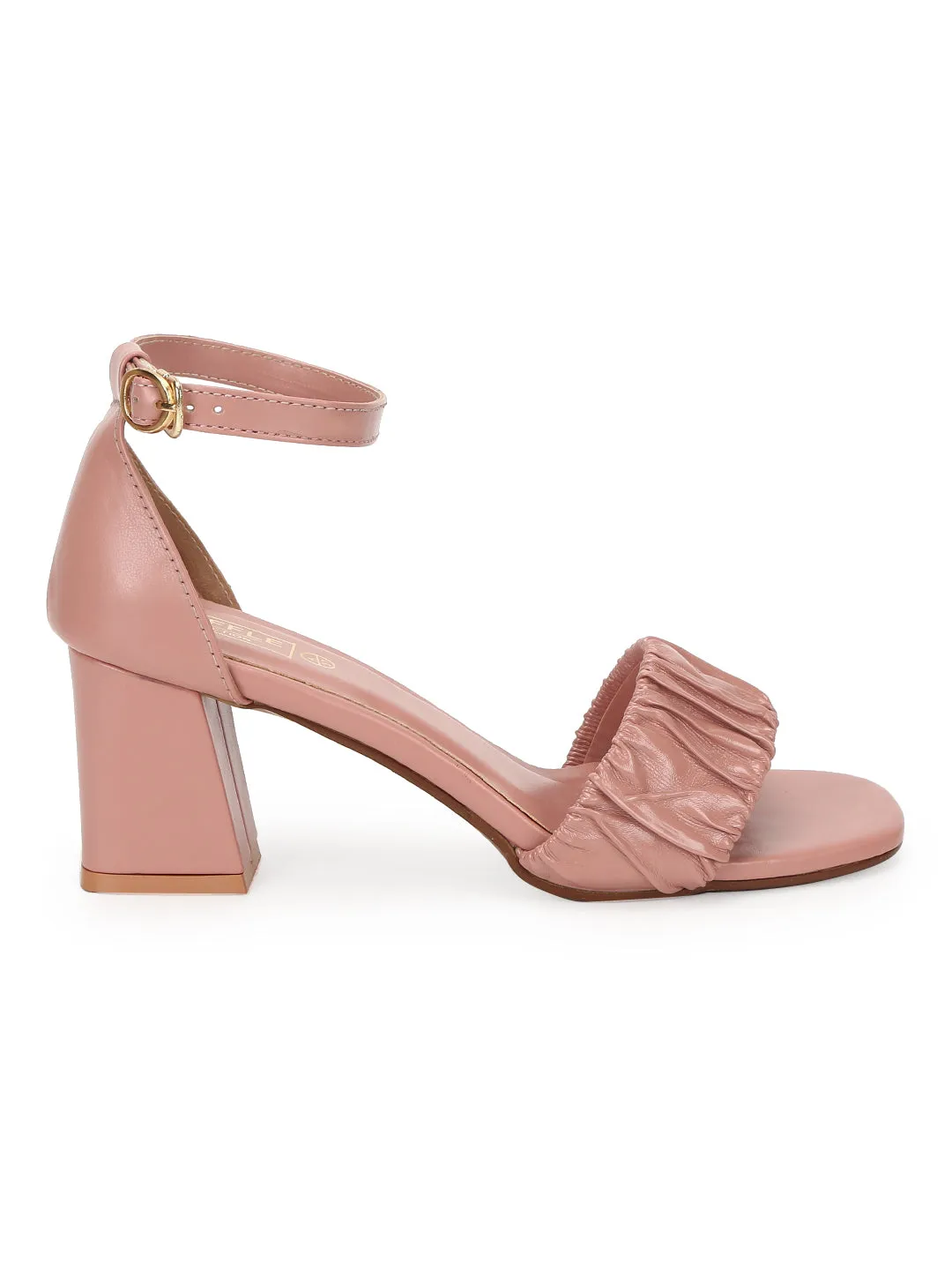 Nude PU Wrinkled Strap Block Heel Sandals (TC-SLC-R-517-NUD)