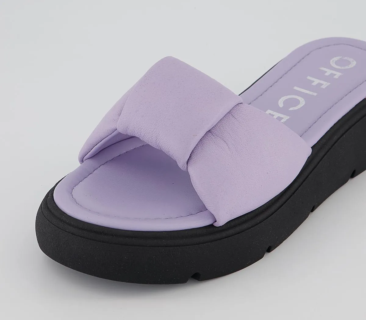 OFFICE Sunny Padded Flatform Sandals Lilac Leather