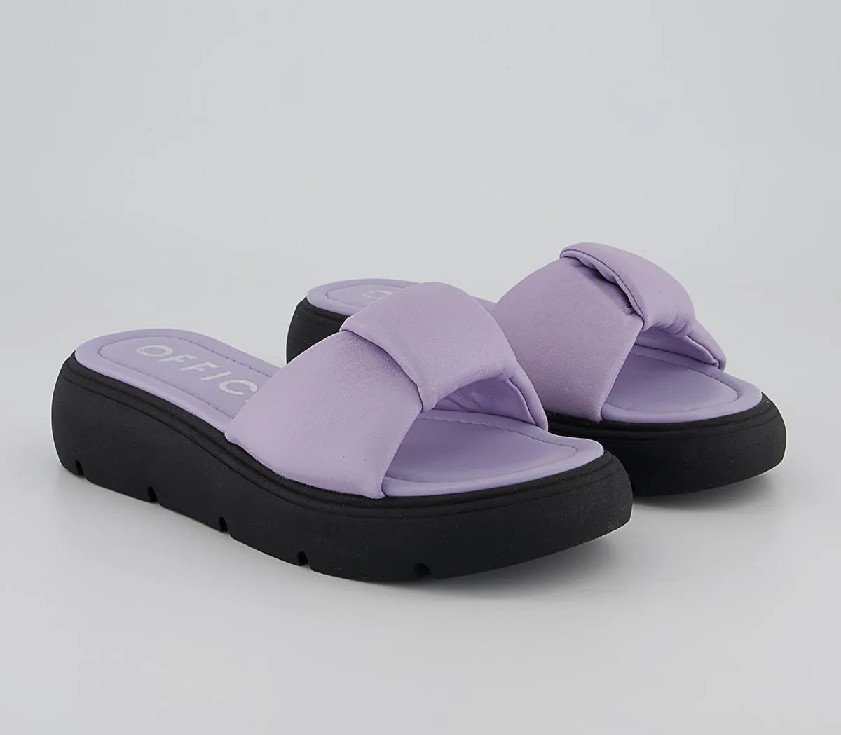 OFFICE Sunny Padded Flatform Sandals Lilac Leather