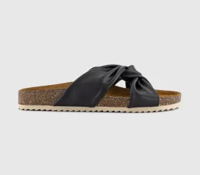 OFFICE Sustain Twist Knot Footbed Sandals Black