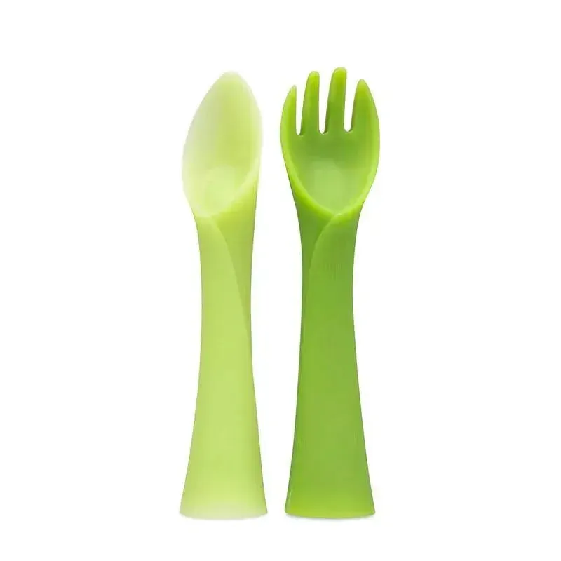 Ola Baby - 2Pk Training Fork + Spoon Set, Green