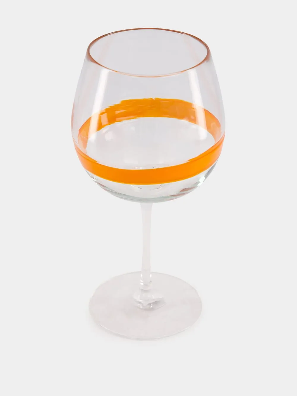 Orange Stripe Design Wine Glass