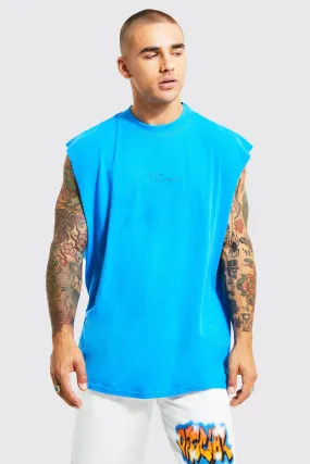 Oversized Extended Neck Man Signature Tank