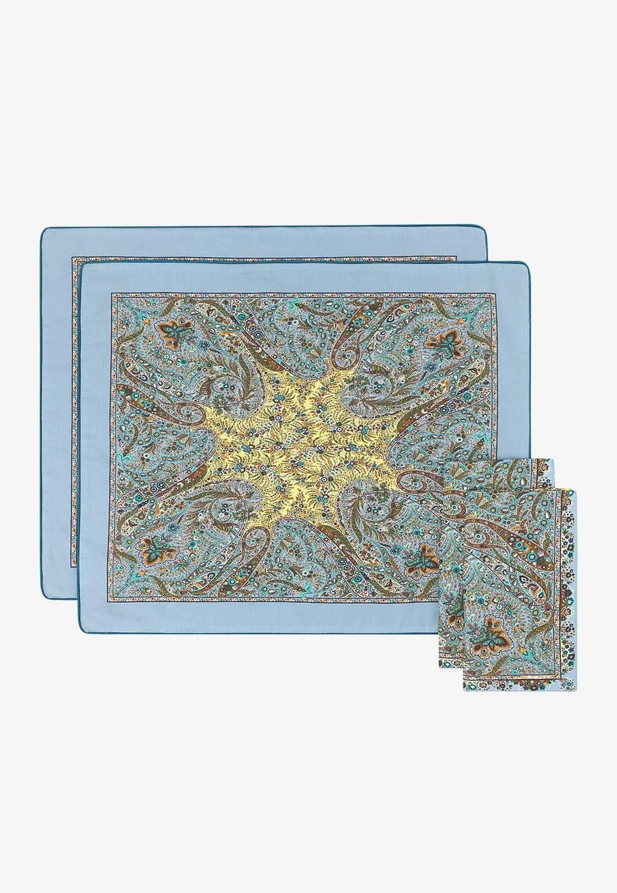 Paisley Print Table Napkins and Placemats Set - Set of 2