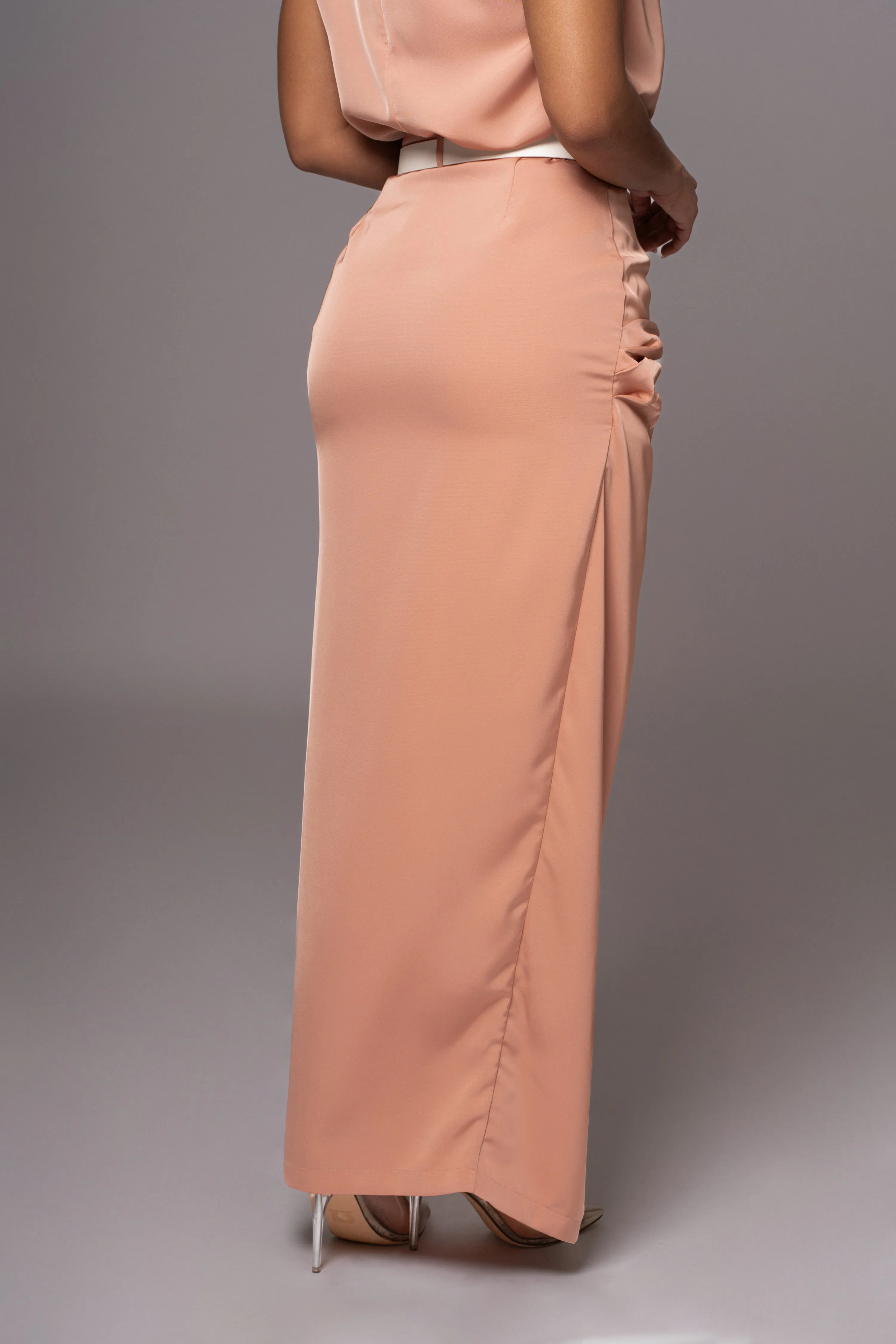 Peach Jamila Drape Skirt