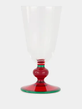 Perfetto Red Murano Wine Glass