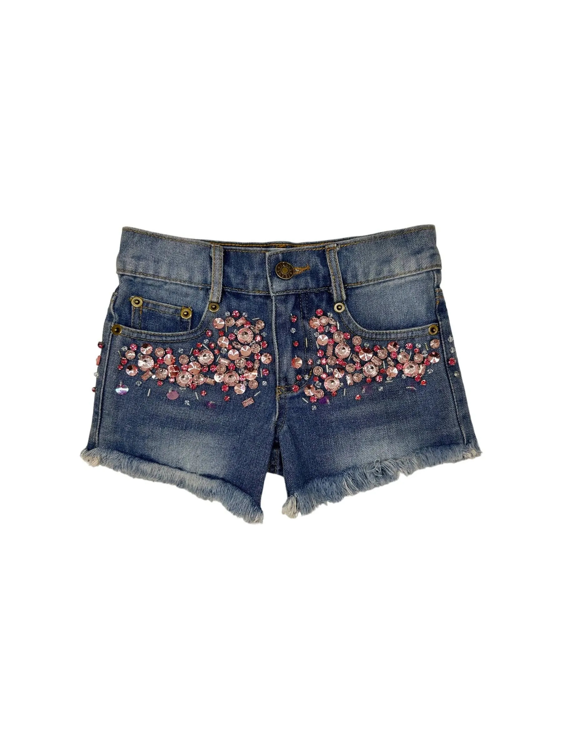 Pink Crystal Denim Short