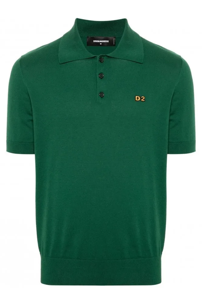 Plate Branding Knitted Polo Green