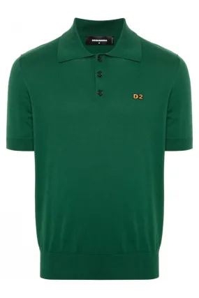 Plate Branding Knitted Polo Green