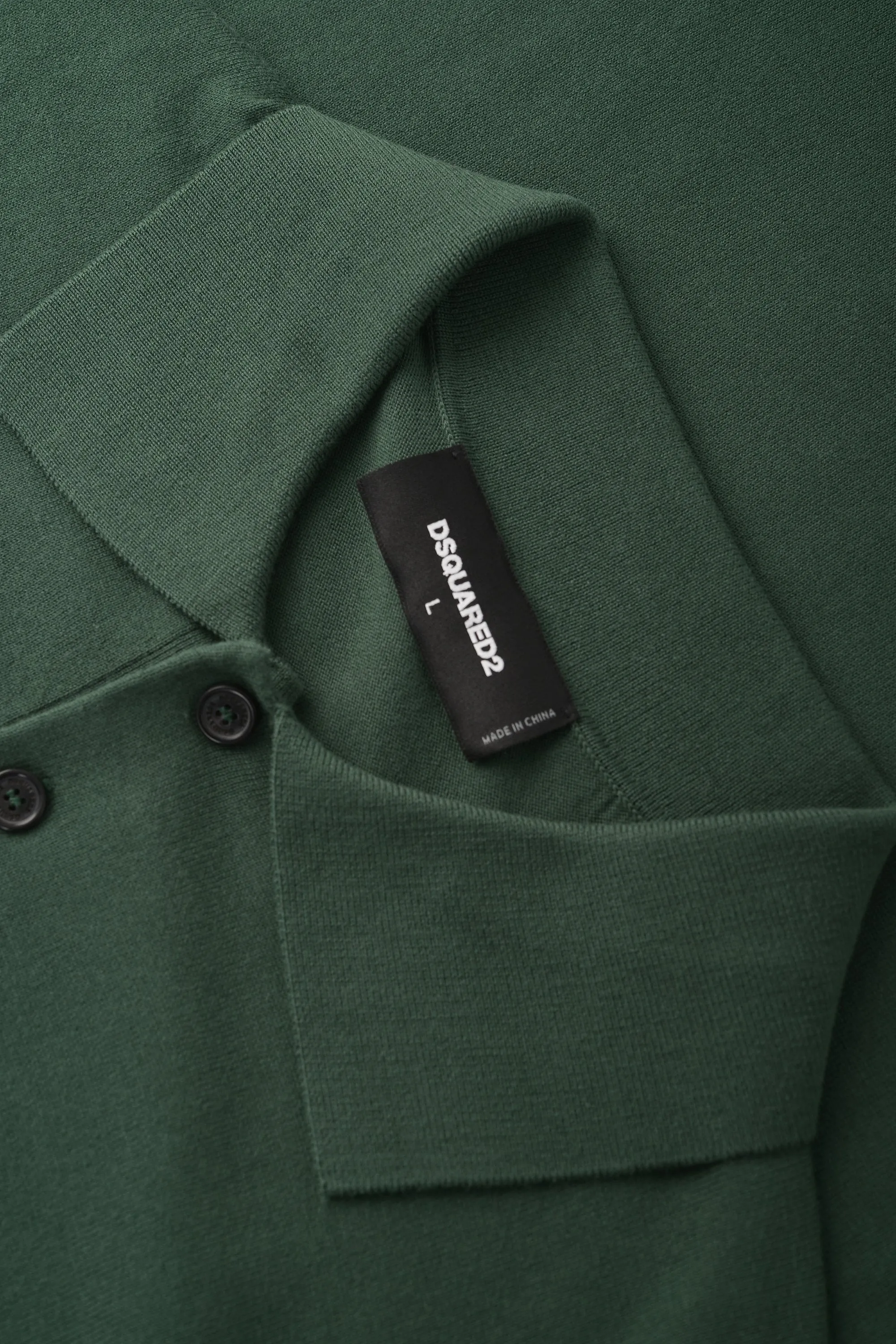 Plate Branding Knitted Polo Green