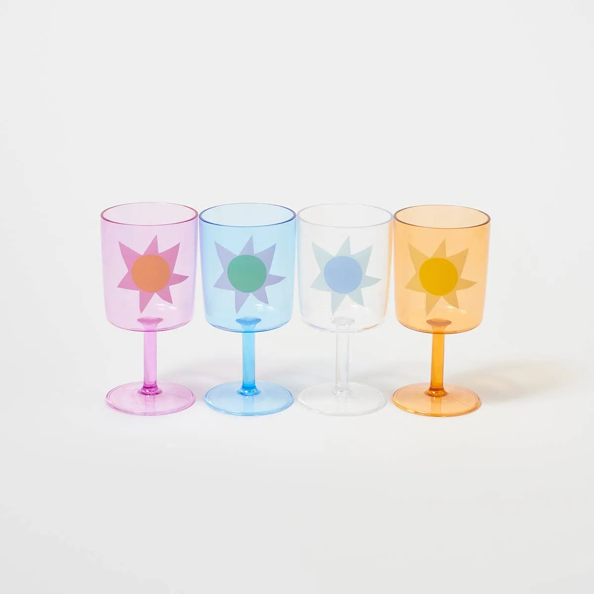 Poolside Wine Glass Utopia Multi Set of 4