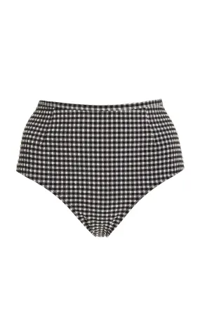 Posse Piper High-Waisted Gingham Bikini Bottom