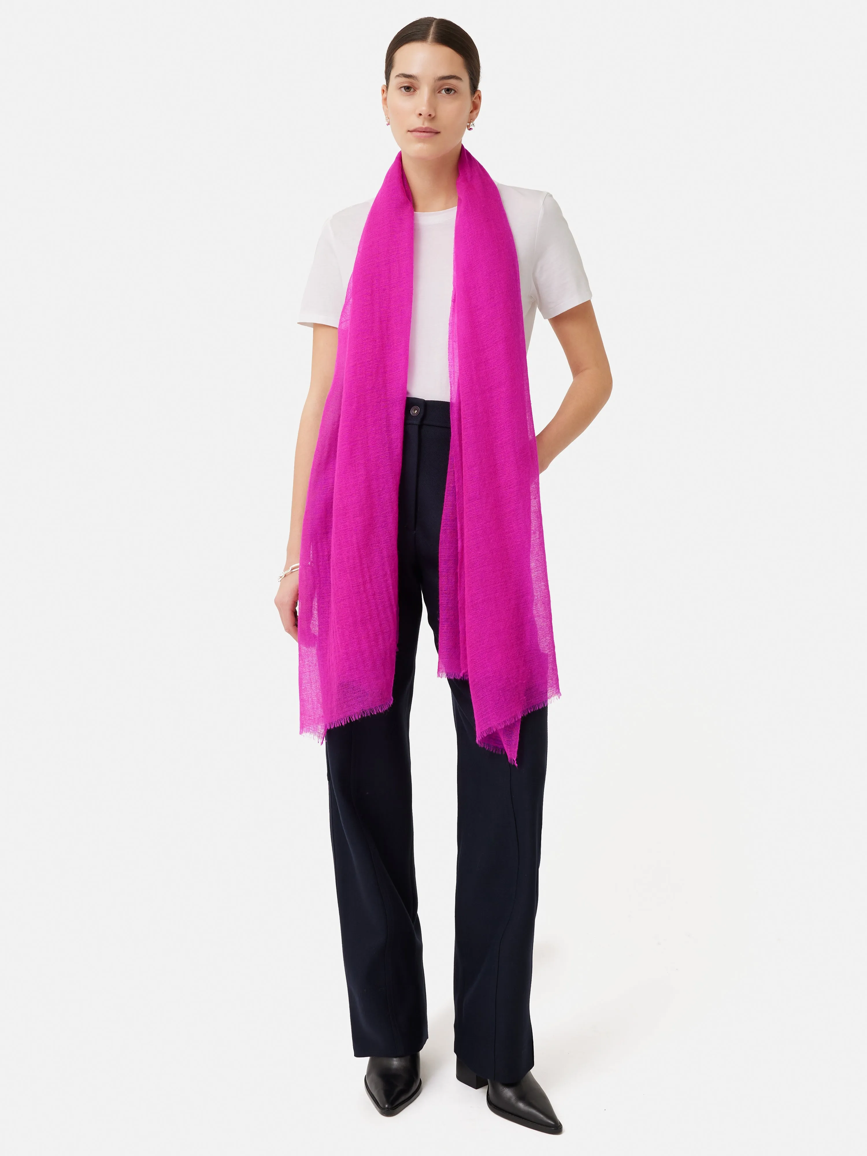 Pure Cashmere Gauze Scarf | Pink