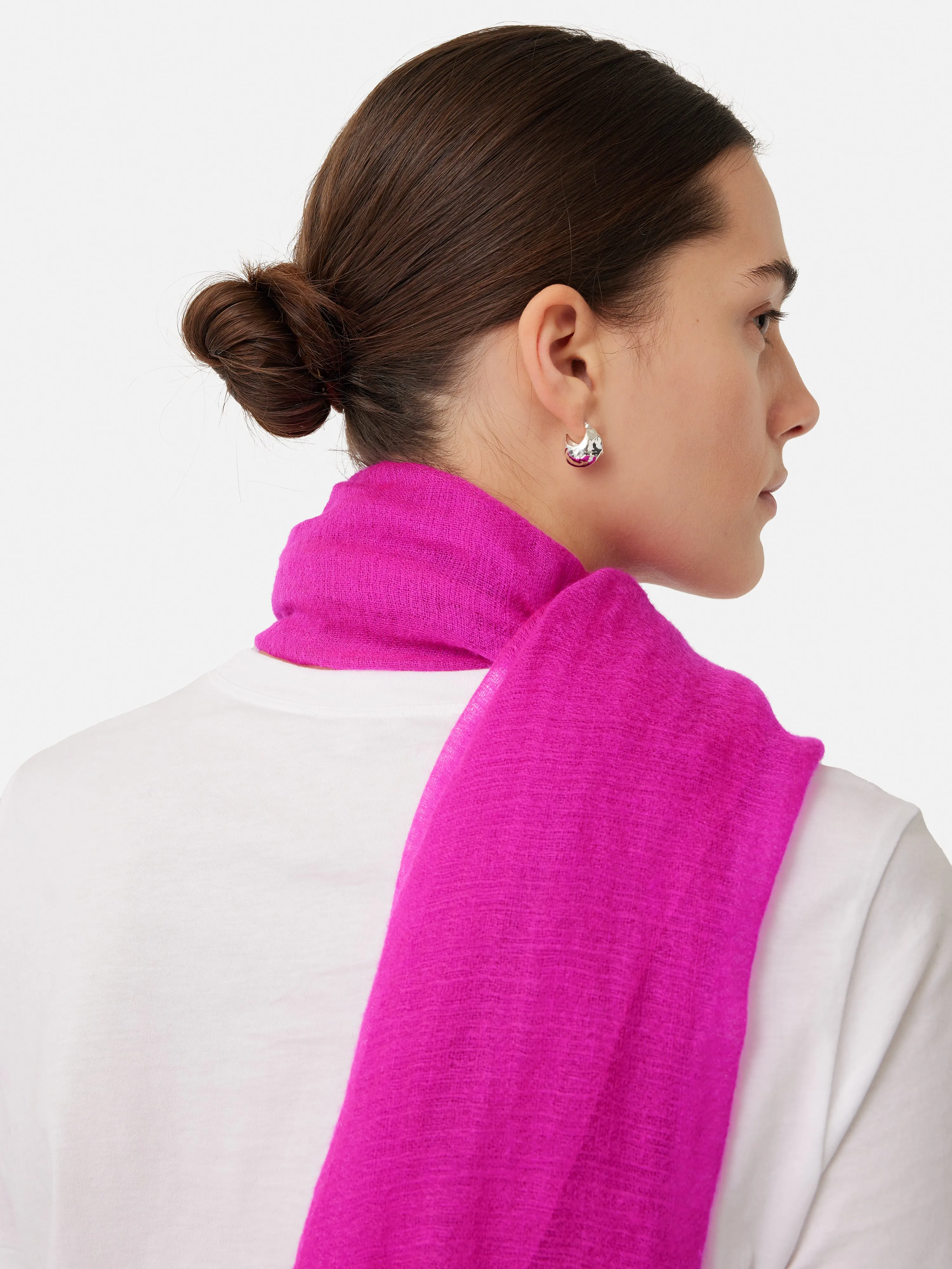 Pure Cashmere Gauze Scarf | Pink