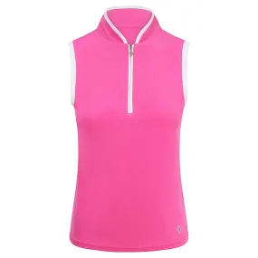 Pure Golf Bloom Ladies Sleeveless Golf Polo Shirt Azalea Pink