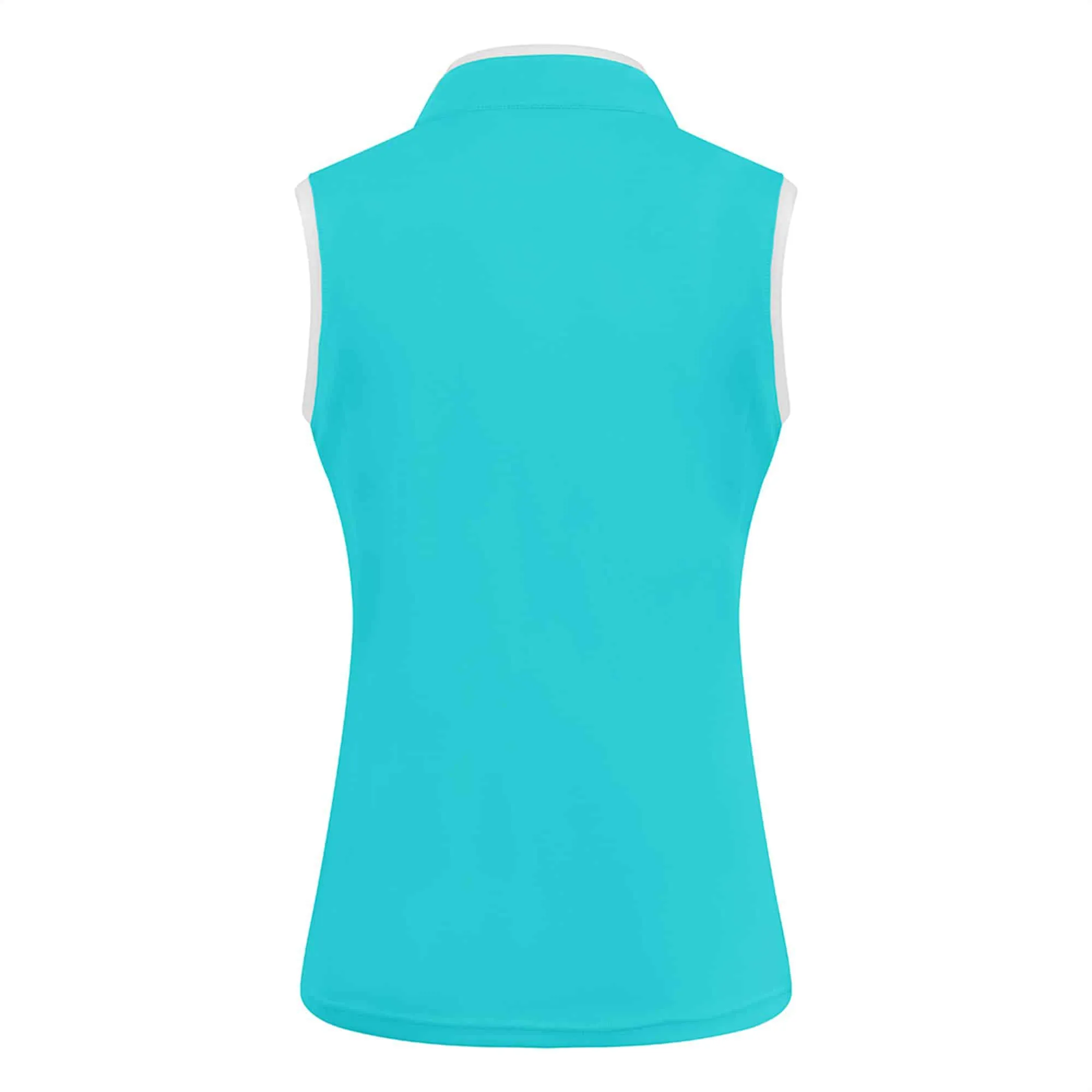 Pure Golf Bloom Ladies Sleeveless Golf Polo Shirt Ocean Blue