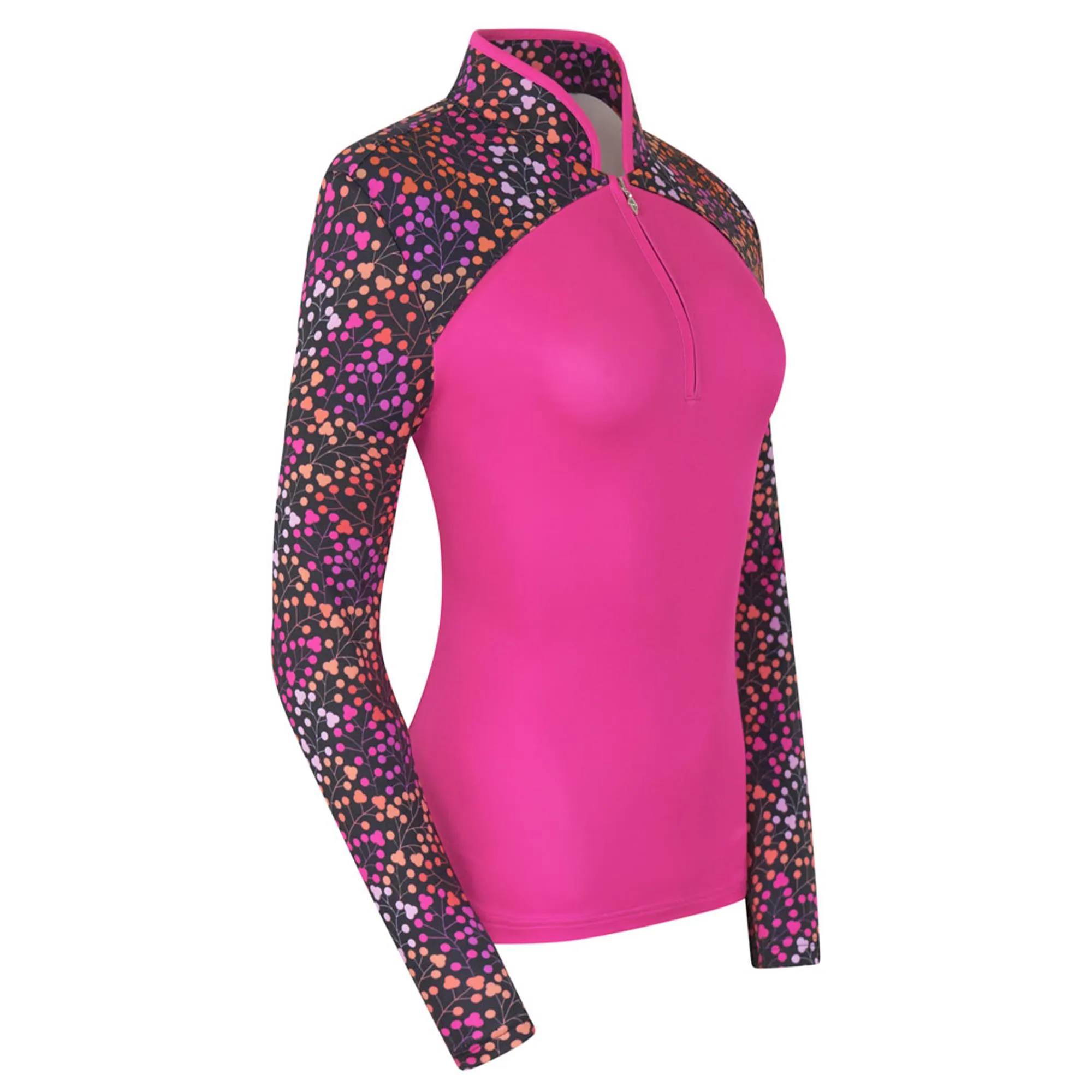 Pure Golf Maple Ladies Thermal Golf Polo Shirt Berry Pop