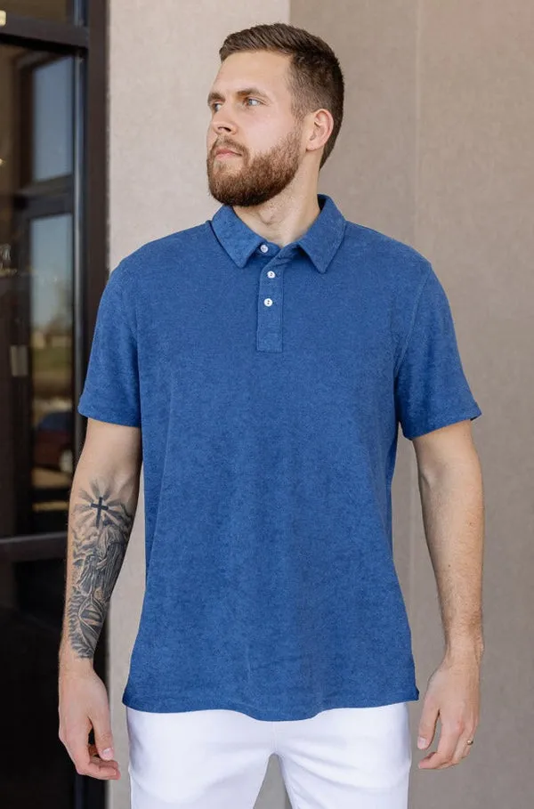 Rails Rhen Terrycloth Polo, Ensign Blue