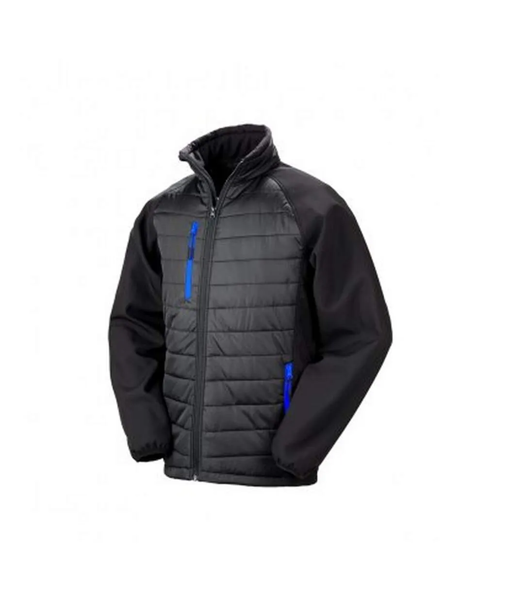 Result Mens Black Compass Padded Soft Shell Jacket (Black/Royal) - UTPC3326