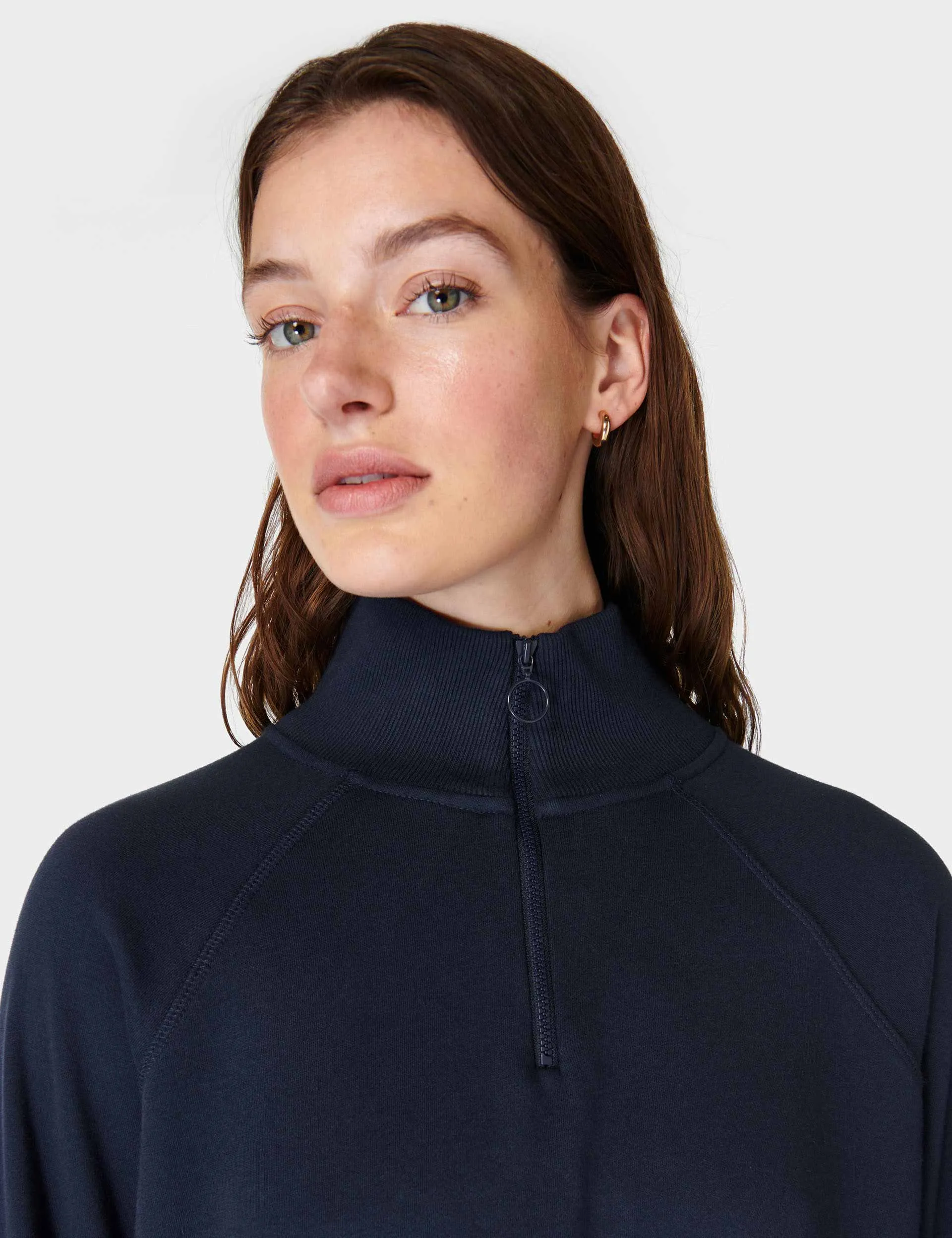 Revive Rib Half Zip Pullover - Navy Blue