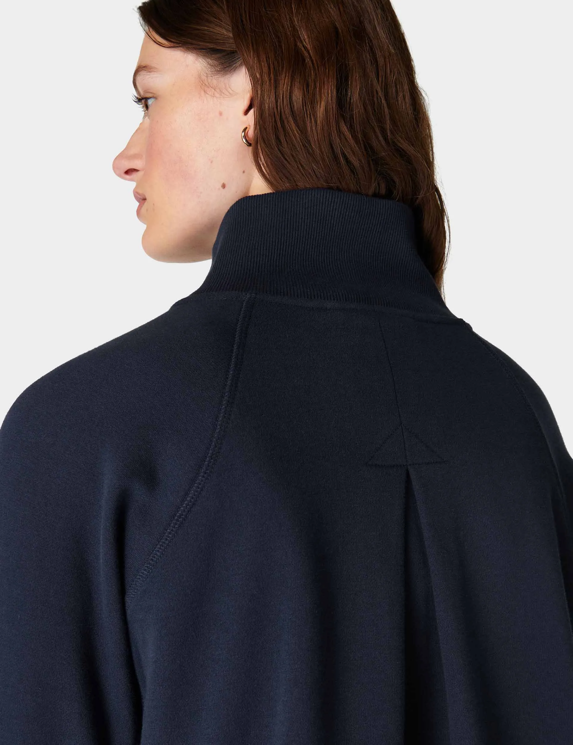 Revive Rib Half Zip Pullover - Navy Blue