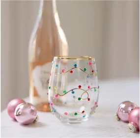 Rhinestone Lights Stemless Wine Glass