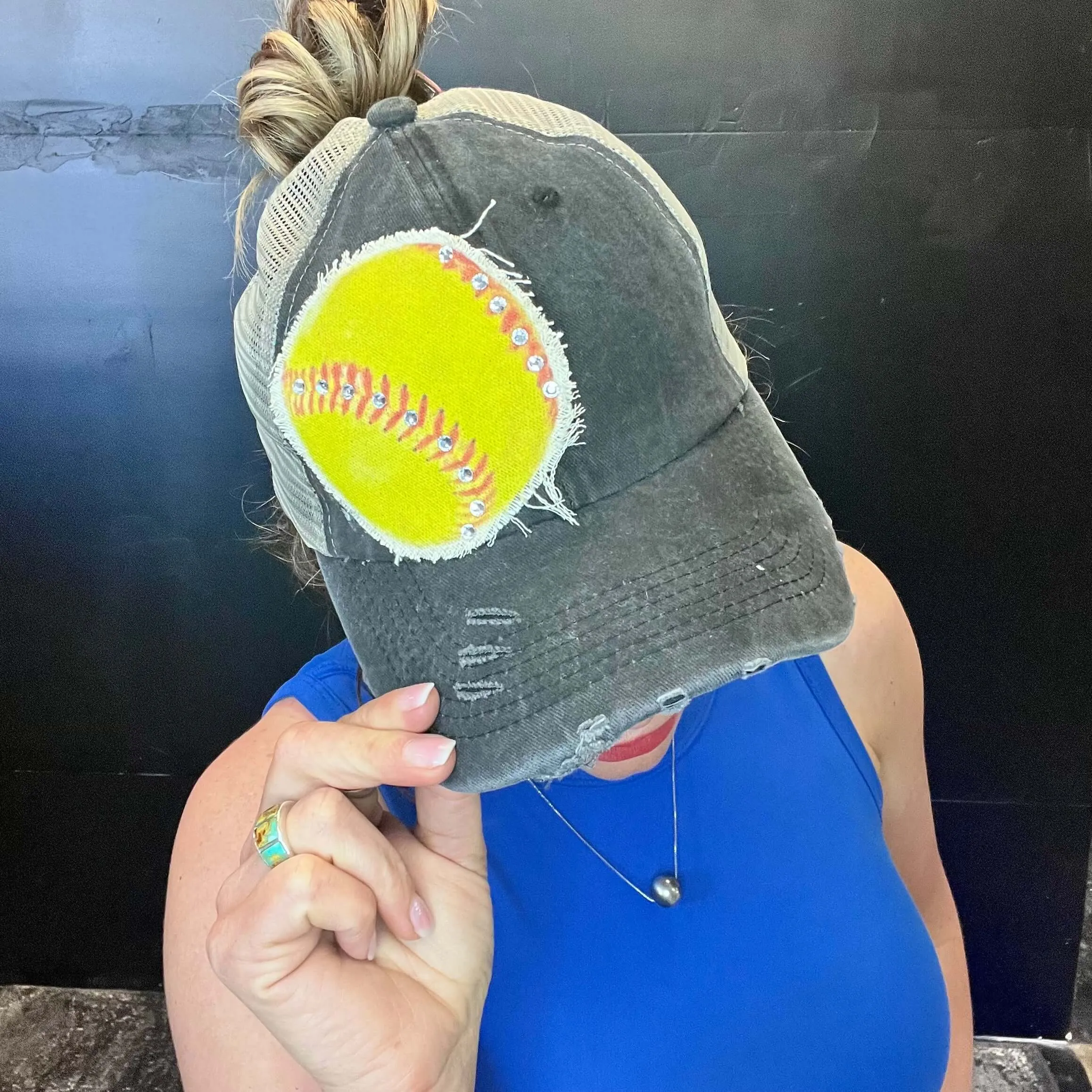 Rhinestone Softball Cap