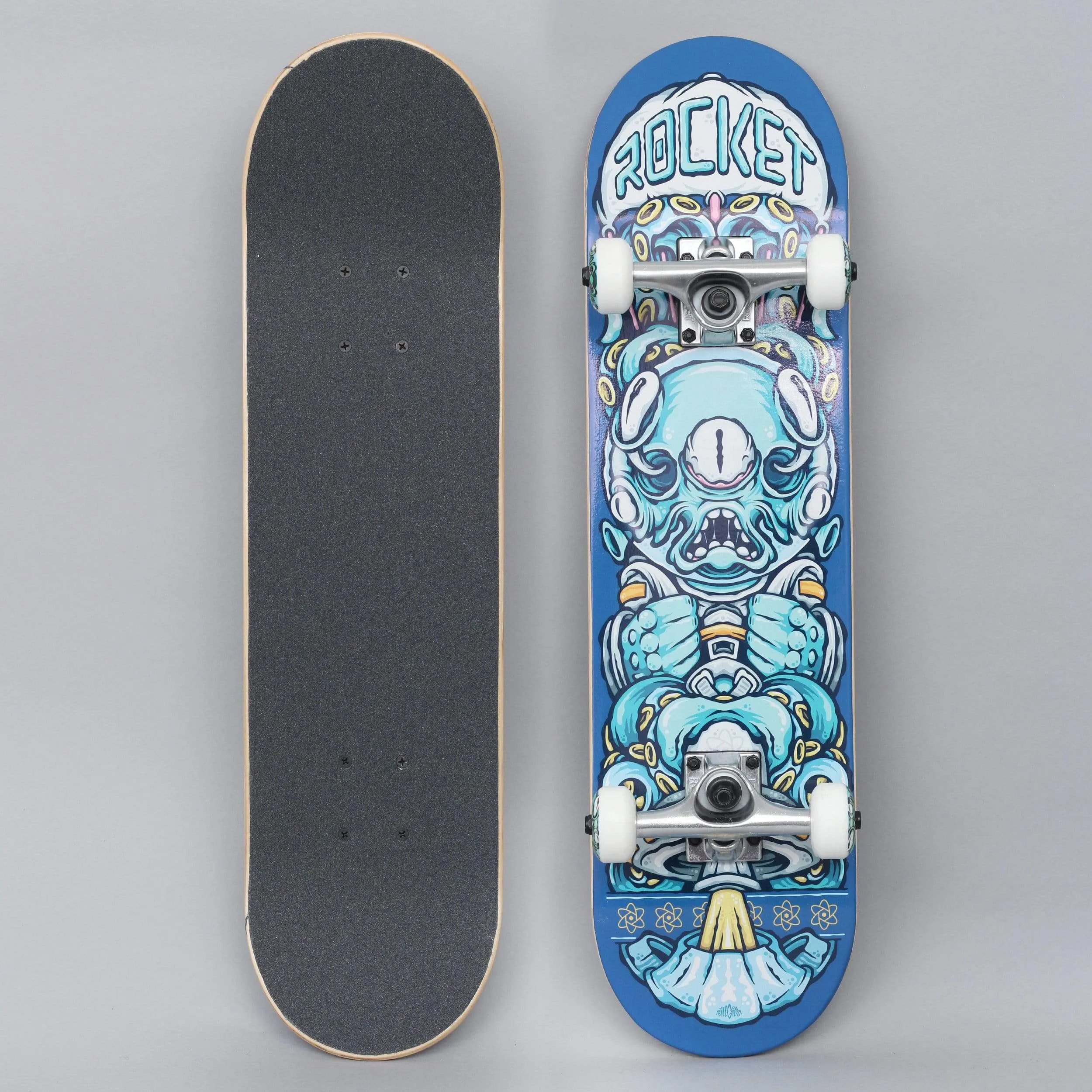 Rocket 7.375 Alien Pile-Up Complete Skateboard Blue