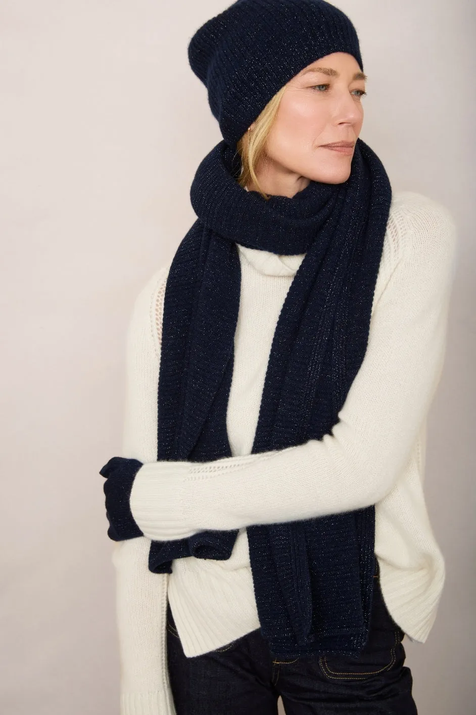 Rosie Cashmere Scarf - Midnight Sparkle