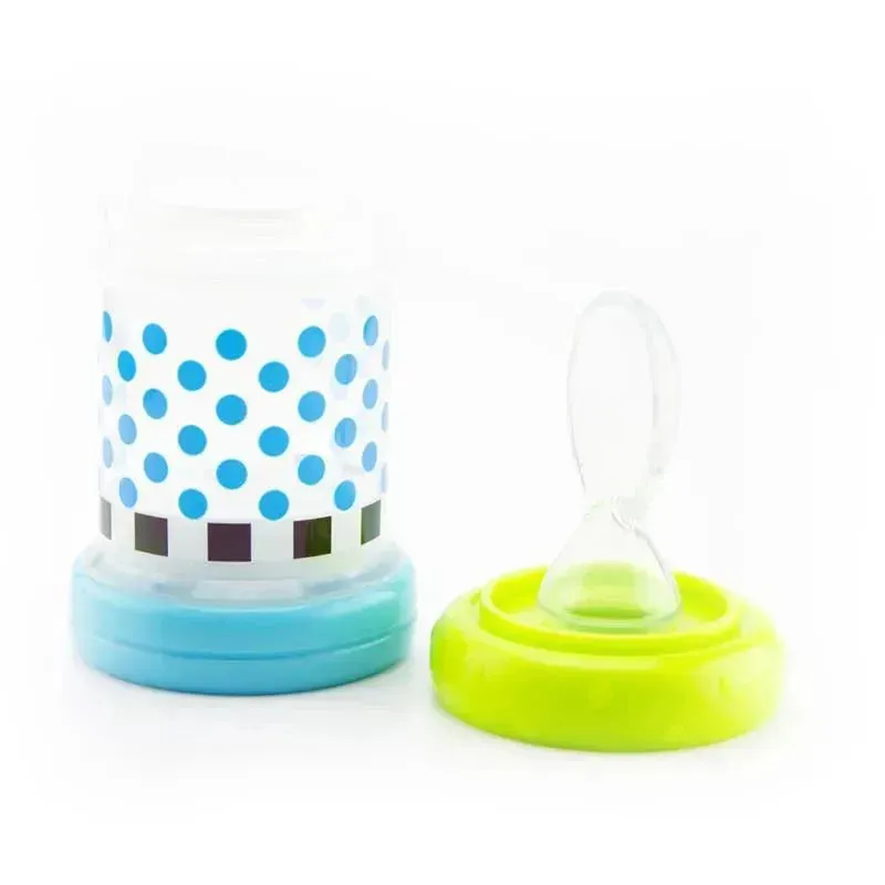 Sassy - Baby Food Nurser, 4+ Months Set of 2, 100% Silicone Nipple and Spoon BPA-Free