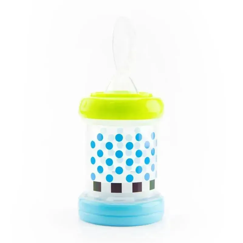 Sassy - Baby Food Nurser, 4+ Months Set of 2, 100% Silicone Nipple and Spoon BPA-Free