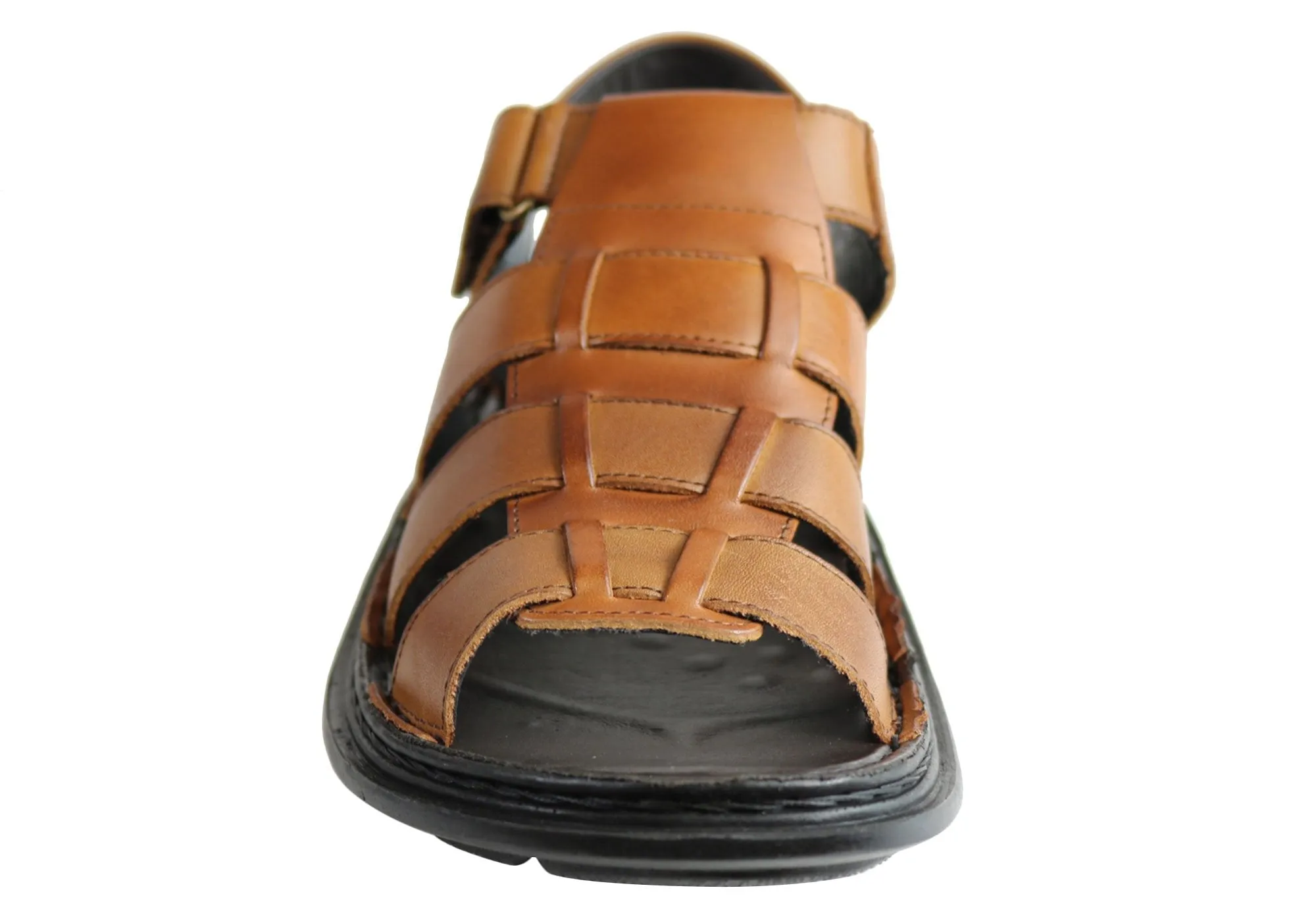 Savelli Kain Mens Leather Comfortable Cushioned Sandals Made In Brazil