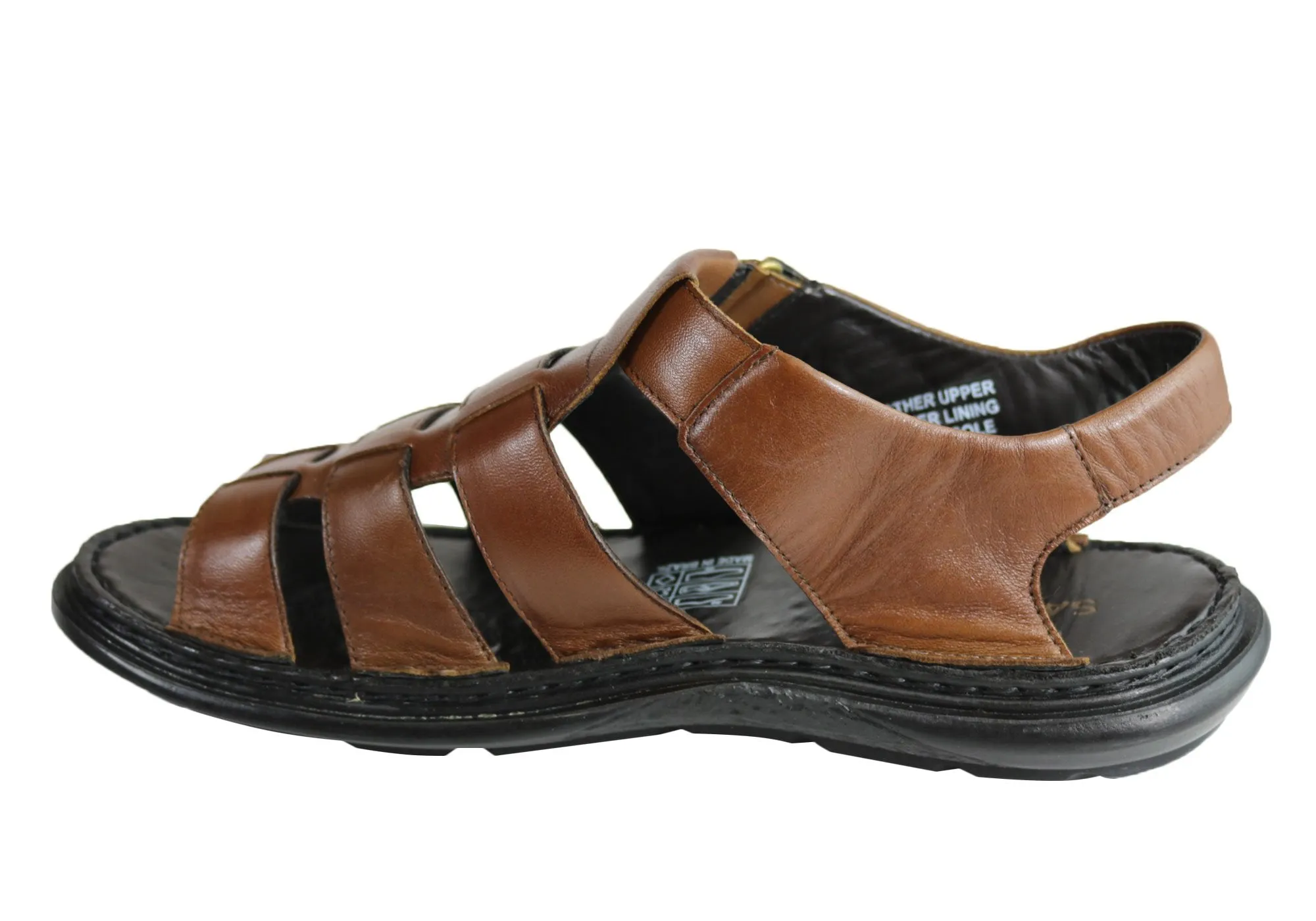 Savelli Kain Mens Leather Comfortable Cushioned Sandals Made In Brazil