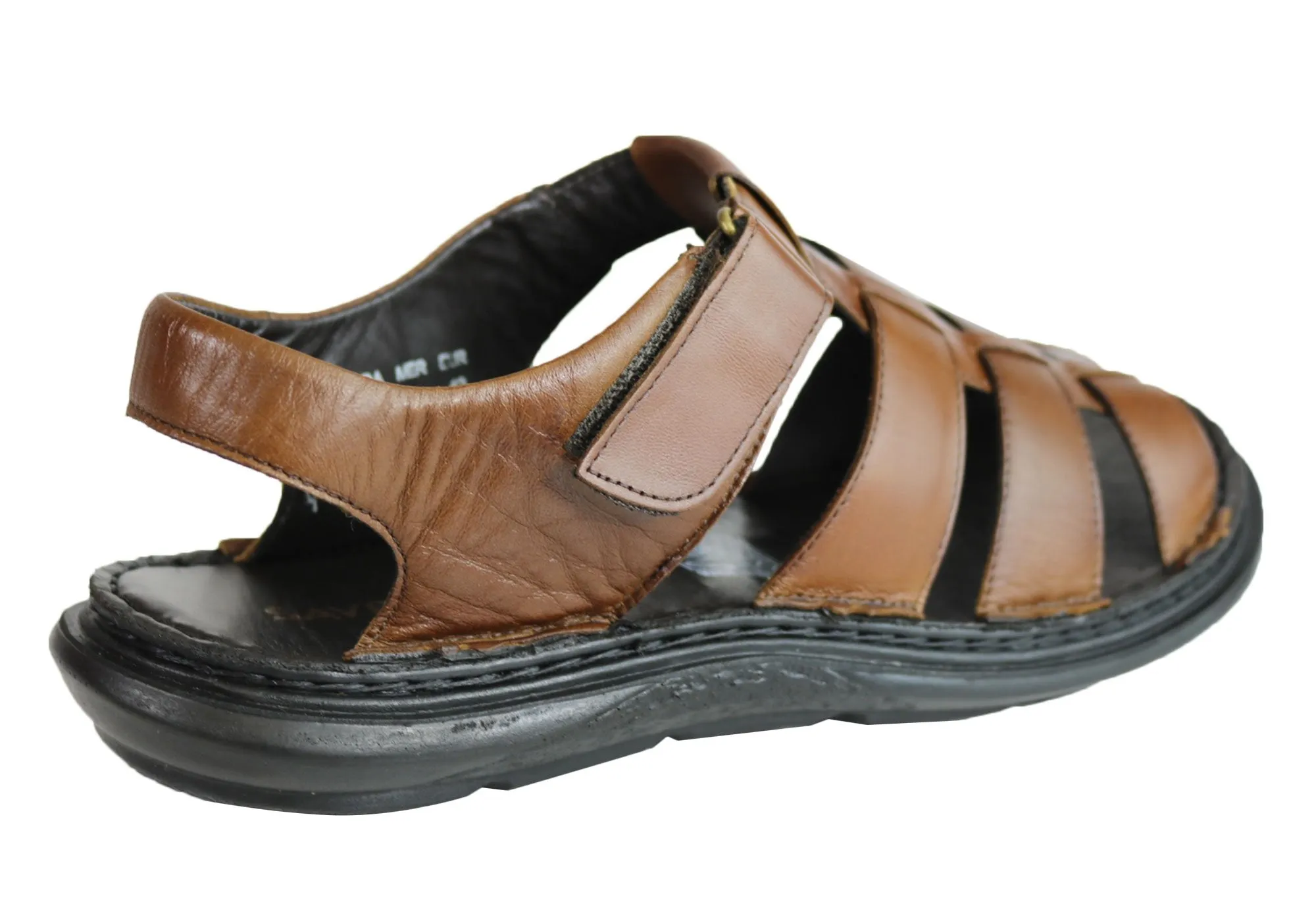 Savelli Kain Mens Leather Comfortable Cushioned Sandals Made In Brazil