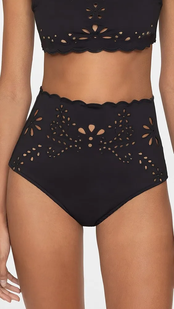 Sea   Liat Embroidery High Waisted Bikini Bottoms 