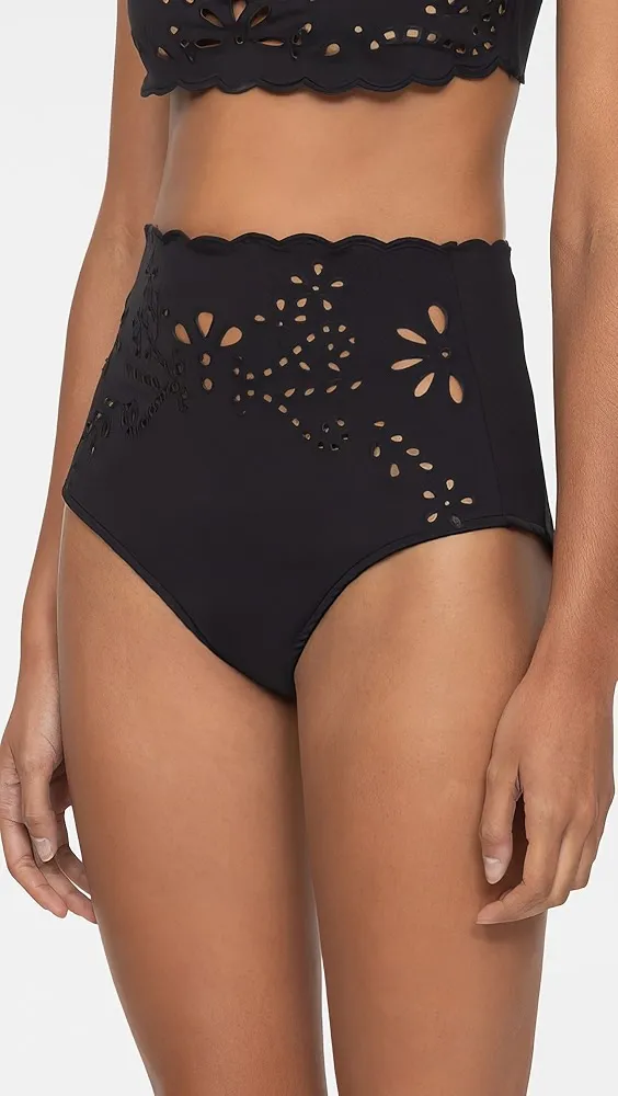 Sea   Liat Embroidery High Waisted Bikini Bottoms 