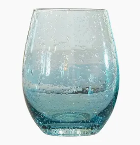 Seeded Wine Glass- Blue