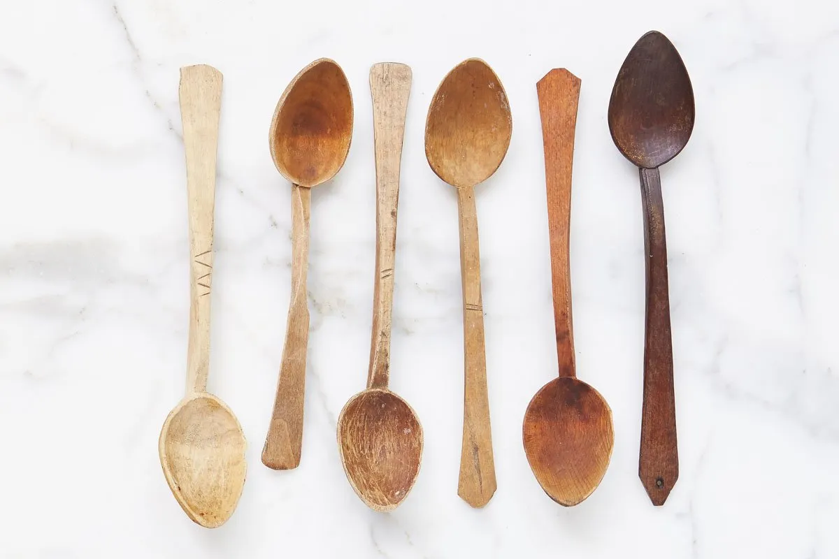 Set of 6 | Found Wooden Spoon | Multi